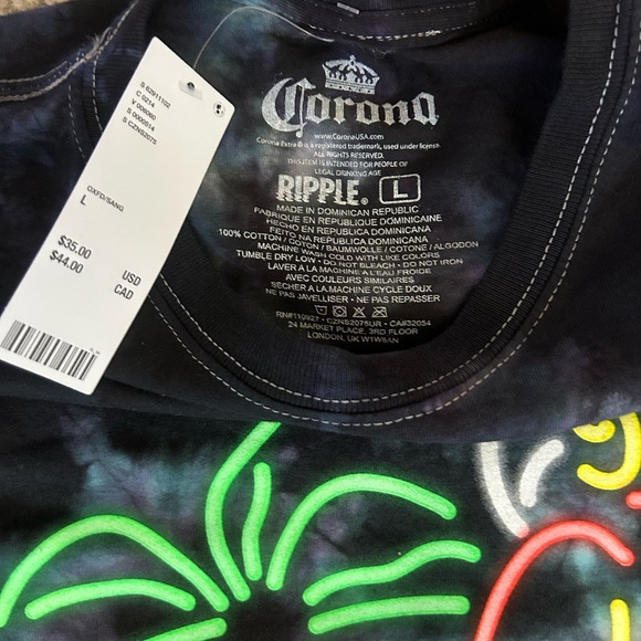 Corona Extra Tie-Dye Parrot Tee - Black and Green - Picture 7 of 7